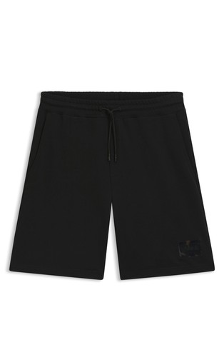 Cotton-terry shorts with logo patch