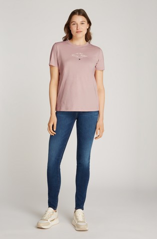TOMMY HILFIGER Cotton T-shirt with logo print Pink 4