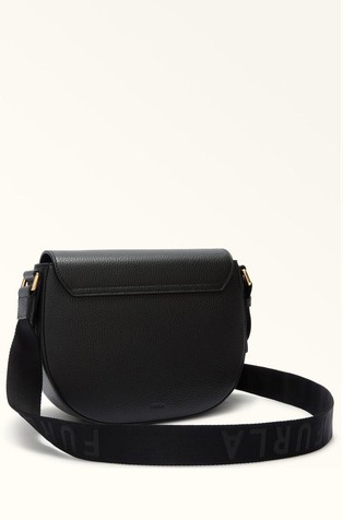 FURLA Usnjena torbica za čez ramo Črna - Black 2