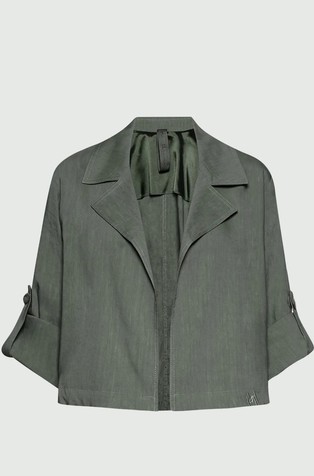 Monochrome viscose-blend short jacket