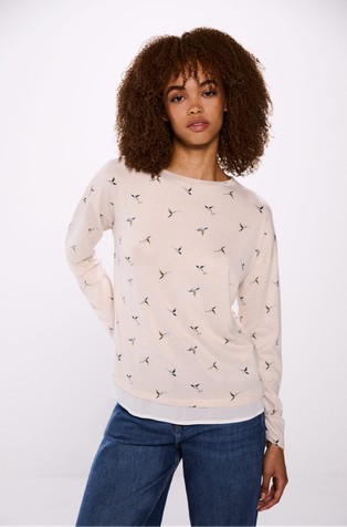 Patterned long sleeve T-shirt