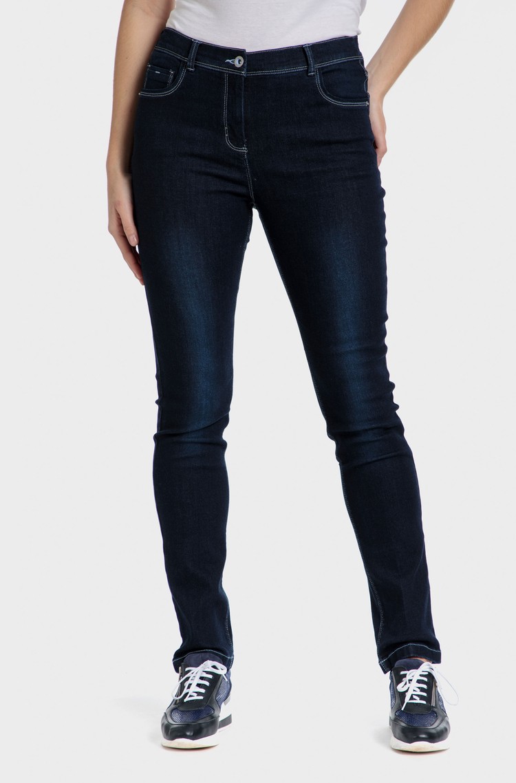 PUNT ROMA Denim hlače z elastiko Modra - Blue 