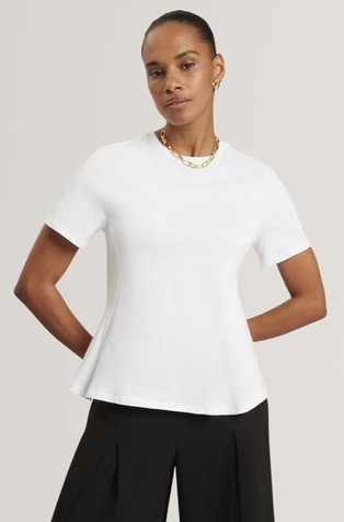 Majica s kratkimi rokavi in gubami na spodnjem robu