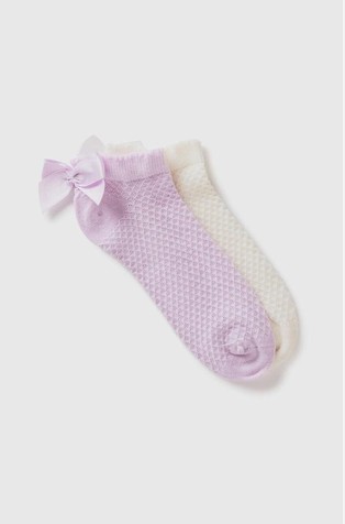 2pack of short socks with bow