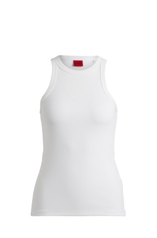 Ribbed cotton-blend tank top