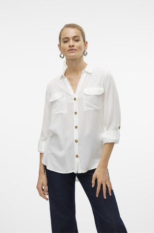 VERO MODA VMBUMPY Shirt in viscose White 3