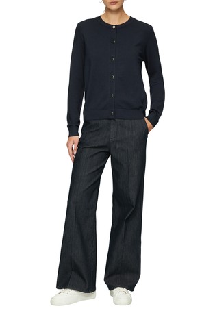 S.OLIVER Viscose blend cardigan with decorative buttons Dark Blue 3
