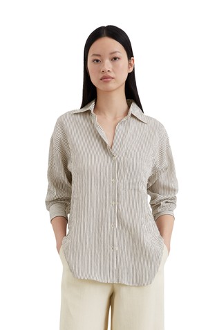 Relaxed striped blouse made from a viscose mix