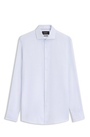 Slim fit srajca iz strukturiranega bombaža