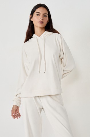 Galikan Velvet-effect Hooded Sweatshirt