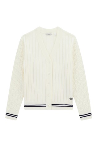 Cardigan with pattern mix