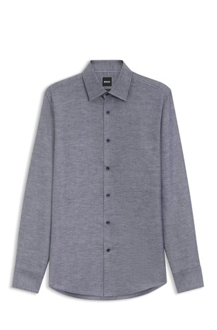 Slim fit srajca iz lanene mešanice