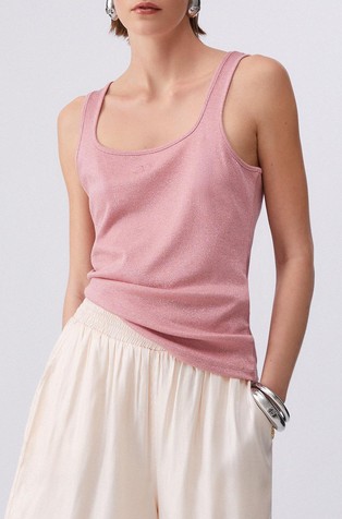 Majica brez rokavov s svetlečimi lureks vlakni