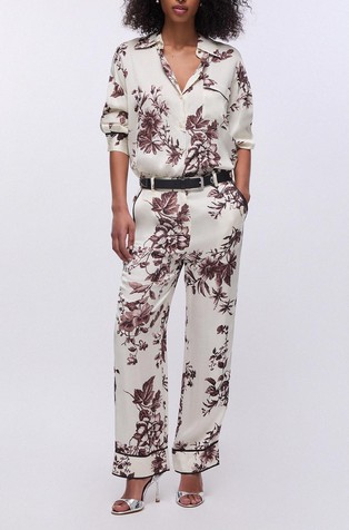 Printed satin trousers