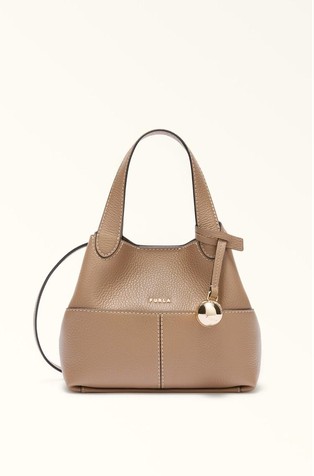 Mini leather hobo bag