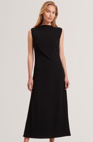 Obleka brez rokavov s plisiranimi gubami