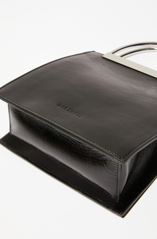 MAX&amp;CO Leather bag with metal handles Black 4