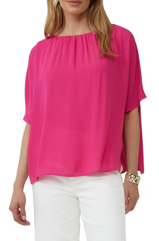 Loose fit chiffon shirt with jersey lining