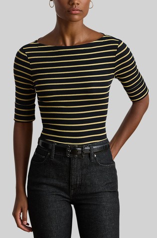Striped Cotton-blend Tee
