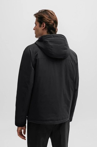 HUGO BOSS Vodoodbojna podložena jakna s kapuco Črna - Black 2