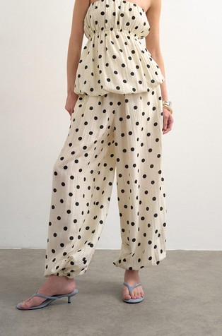 TSLINEA široke pikčaste hlače