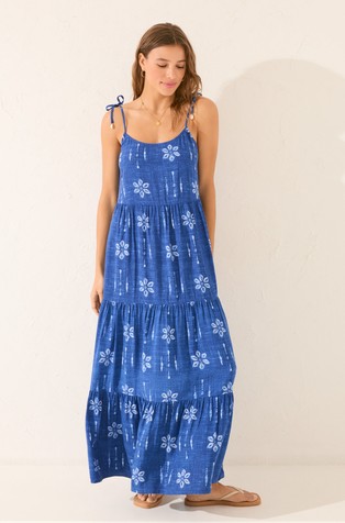 Floral long dress with straps