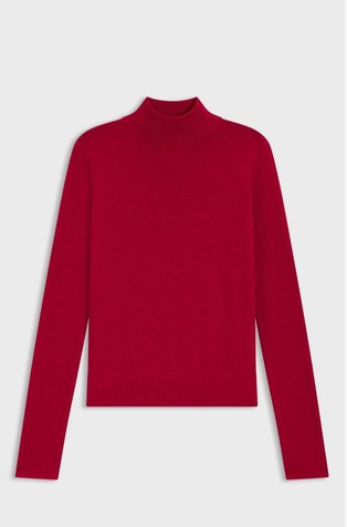 Mock-neck sweater in merino wool
