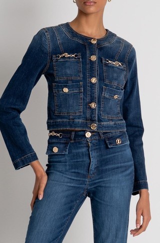 Jacket slim fit made in denim with decorative details