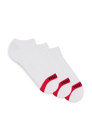 Three-pack of invisible socks with logos