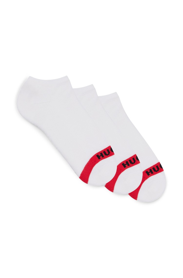 HUGO BOSS Paket 3 parov logo stopalk Bela - White 