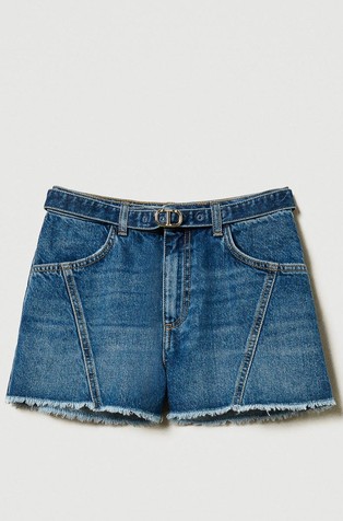 Denim kratke hlače z Oval T pasom