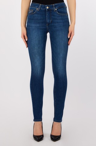 Skinny fit jeans hlače z vezenino