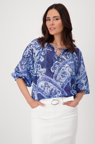 Bombažna bluza s paisley vzorcem
