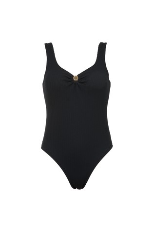One-piece swimsuit in textured fabric