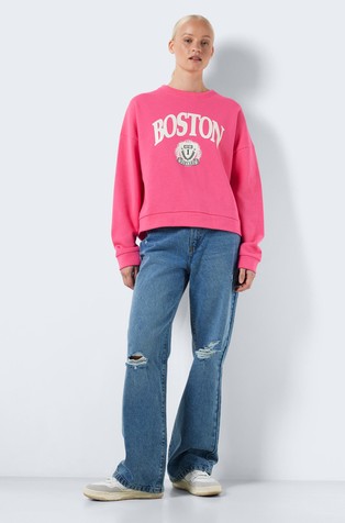 NOISY MAY NMARYA relaxed fit pulover Roza - Hot Pink 3