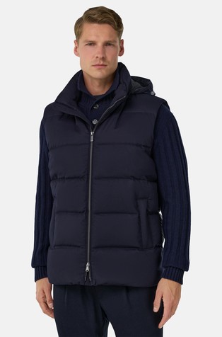 Vodoodbojen prešit volnen brezrokavnik polnjen s puhom