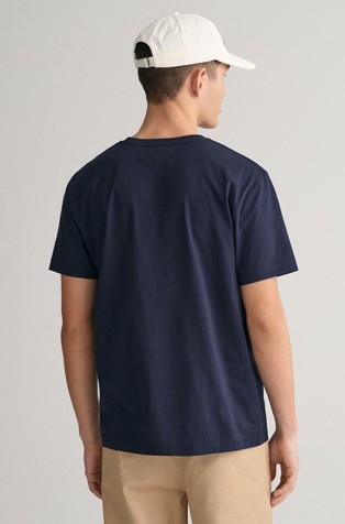 GANT Regular fit majica z vezenim logotipom Modra - Dark Blue 2