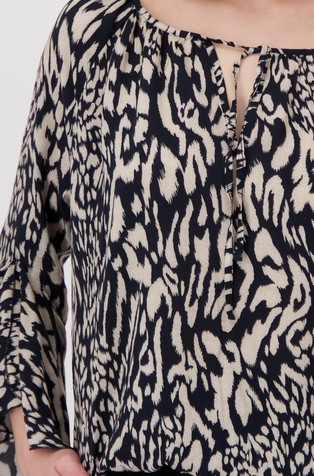 MONARI Viscose blouse with leopard pattern Black / Beige 5