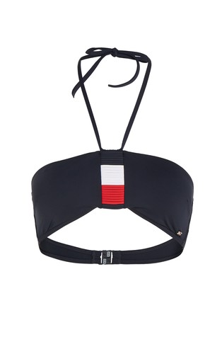 TOMMY HILFIGER Elevated Global Stripe bandeau zgornji del kopalk Modra - Blue 4