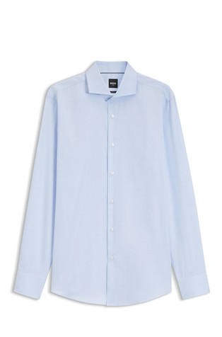 Slim-fit shirt in cotton lyocell blend