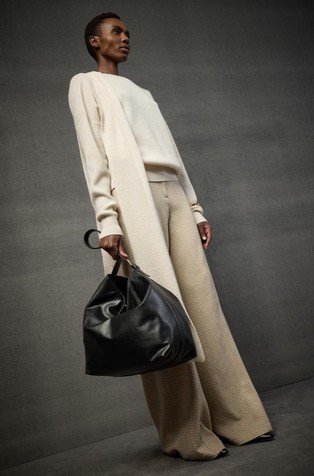 Lasonne obojestranski pleten pulover z odstranljivim šalom