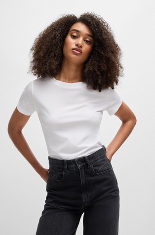 Cotton-jersey slim-fit T-shirt with tonal logo