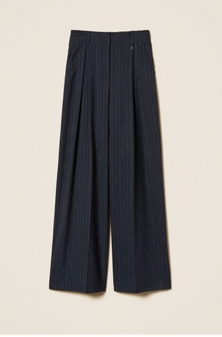 Pinstriped palazzo trousers