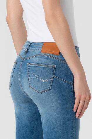 FRACOMINA Push-up slim fit jeans hlače s spranim videzom Modra - Blue 4