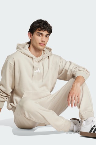 ADIDAS Essentials Feelcozy pulover s kapuco in flisirano notranjostjo Siva - Wonder Alumina / White 3
