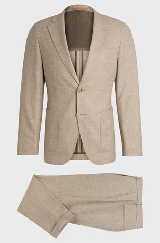 Slim fit obleka iz mešanice z deviško volno