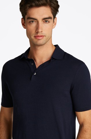 TOMMY HILFIGER Slim fit polo majica iz mešanice bombaža in liocela Modra - Dark Blue 4
