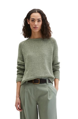 Oversize fit knit sweater in cotton-blend