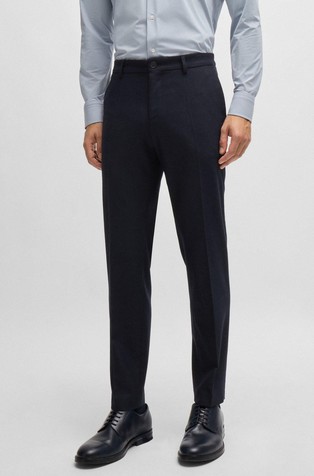 Slim-fit trousers in wool-blend flannel