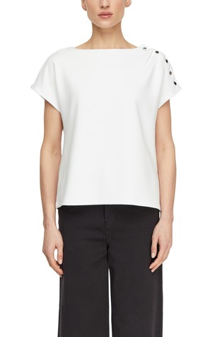 Jersey T-shirt with button detail